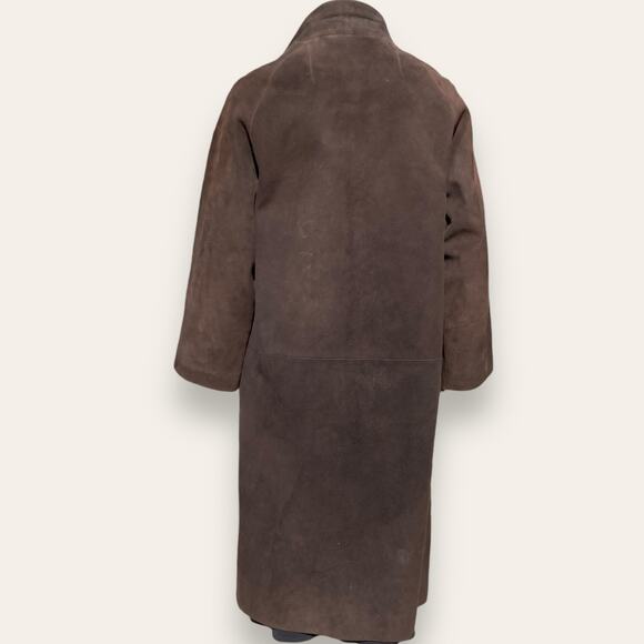 VTG Slouchy Brown Suede Overcoat | Nylon Lining | M | Minimalist Outerwear - Picture 3 of 10